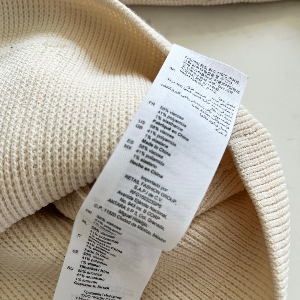 Sandro Paco Cream Waffle Knit Collared Button Front Cardigan Sweater Jacket - Picture 12 of 12